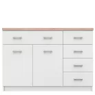 Komód 2d5s, fehér/tölgy sonoma, TOPTY 08