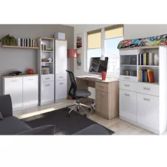   PC asztal 1d1s, DTD laminált, fehér/tölgy sonoma, TOPTY TYP 09