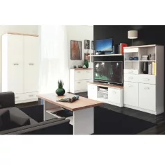   RTV asztal 2d, DTD laminált, fehér/tölgy sonoma, TOPTY TYP 15