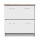 Cipősszekrény 2k, DTD laminált, fehér/tölgy sonoma, TOPTY TYP 11