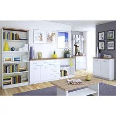   Cipősszekrény 2k, DTD laminált, fehér/tölgy sonoma, TOPTY TYP 11