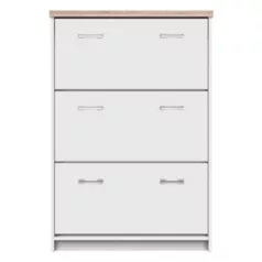   Cipősszekrény 3k, DTD laminált, fehér/tölgy sonoma, TOPTY TYP 10