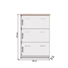 Cipősszekrény 3k, DTD laminált, fehér/tölgy sonoma, TOPTY TYP 10