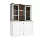 Felsőszekrény komódhoz, vitrines szekrény, sosna Andersen/tölgy lefkas, PROVANCE