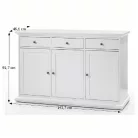 Komód, DTD fóliázott/MDF festett, fehér, PARIS 77824