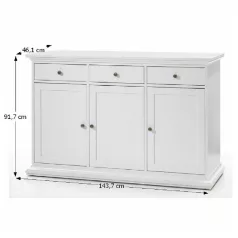 Komód, DTD fóliázott/MDF festett, fehér, PARIS 77824