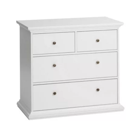 Komód, DTD fóliázott/MDF festett, fehér, PARIS 76716