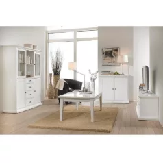 Komód, DTD fóliázott/MDF festett, fehér, PARIS 76716