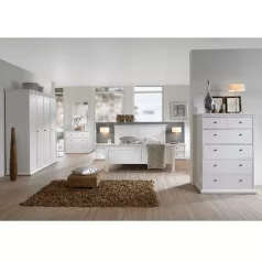 Komód, DTD fóliázott/MDF festett, fehér, PARIS 76718