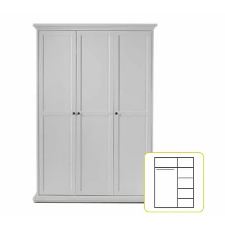 Szekrény, fehér, PARIS 3D 75353