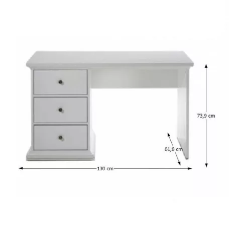 PC asztal, fehér, PARIS 77821