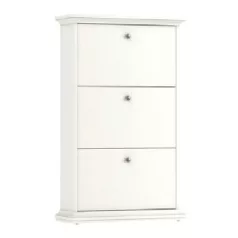 Cipősszekrény, DTD fóliázott/MDF festett, fehér, PARIS