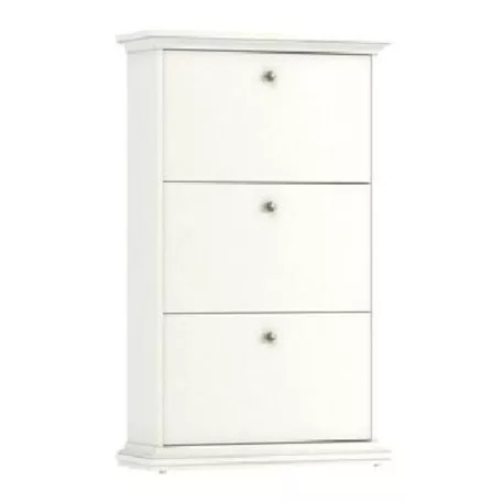 Cipősszekrény, DTD fóliázott/MDF festett, fehér, PARIS