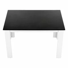 Étkezőasztal, fehér/fekete, 120x80 cm, KRAZ