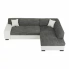 Ülőgarnitúra, fehér/szürke melír, jobbos, MINERVA