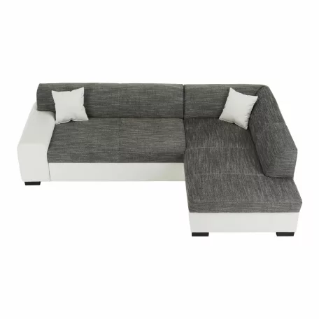 Ülőgarnitúra, fehér/szürke melír, jobbos, MINERVA