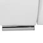 Ülőgarnitúra, műbőr fehér/szövet szürke melír, TONIKS