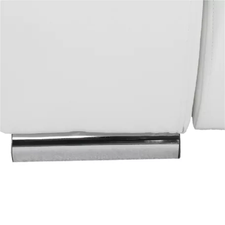 Ülőgarnitúra, műbőr fehér/szövet szürke melír, TONIKS