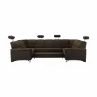 Ülőgarnitúra, textilbőr barna/szövet barna, SANTIAGO U