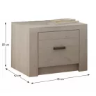 Éjjeliszekrény, kőris fehér, INFINITY I-24