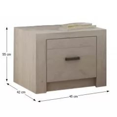 Éjjeliszekrény, kőris fehér, INFINITY I-24