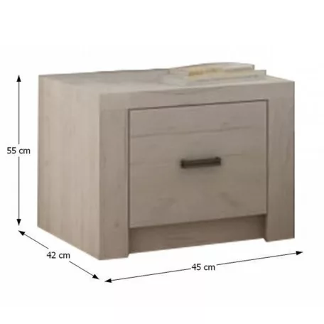 Éjjeliszekrény, kőris fehér, INFINITY I-24