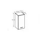 Felsőszekrény, fehér magasfényű, PRADO 40 G-72 1F