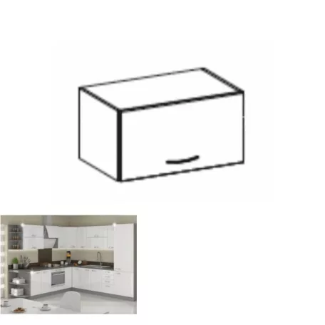 Felsőszekrény, fehér magasfényű, PRADO 60 OK-40