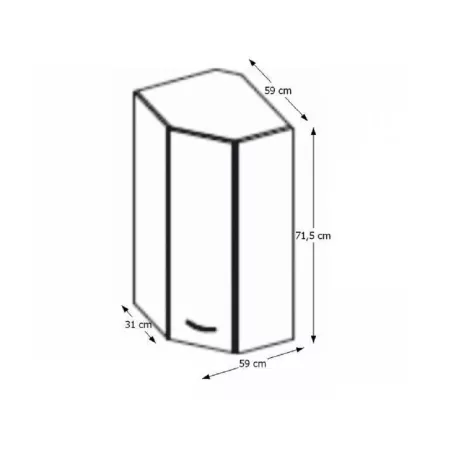 Felsőszekrény, fehér magasfényű, PRADO 60/60 N G-72