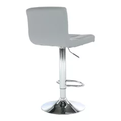 Bárszék, műbőr szürke/króm, KANDY NEW