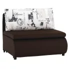 Kinyitható fotel, barna/minta, KENY NEW