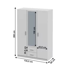 Szekrény, fehér, INVITA Typ 2