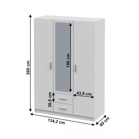 Szekrény, fehér, INVITA Typ 2