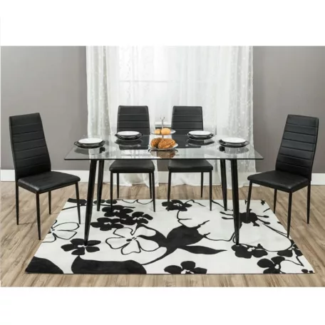 Szék, fekete műbőr/fekete fém, COLETA NOVA