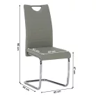 Étkezőszék, világosszürke/világos varrás, ABIRA NEW