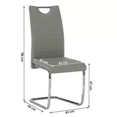 Étkezőszék, világosszürke/világos varrás, ABIRA NEW