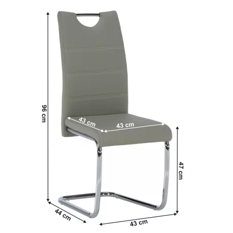 Étkezőszék, világosszürke/világos varrás, ABIRA NEW