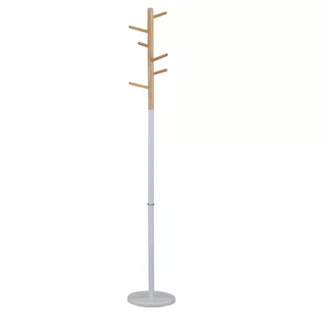 Fogas, fa természetes/fém fehér, HORST