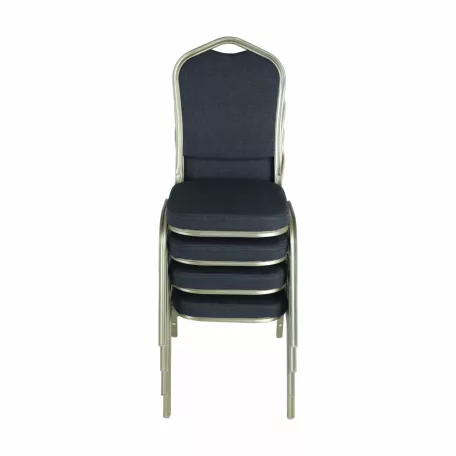 Egymásba rakható szék, szürke/champagne, ZINA 2 NEW