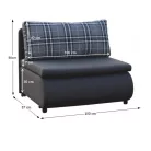 Kinyitható fotel, szürke/minta kocka, KENY NEW