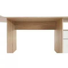   Sarok számítógépasztal, sonoma tölgyfa/fehér, MAURUS NEW MA11
