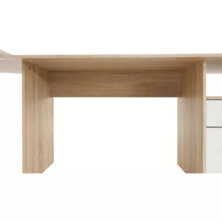 Sarok számítógépasztal, sonoma tölgyfa/fehér, MAURUS NEW MA11