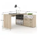 Számítógépasztal, sonoma tölgy/fehér, RAFAEL NEW