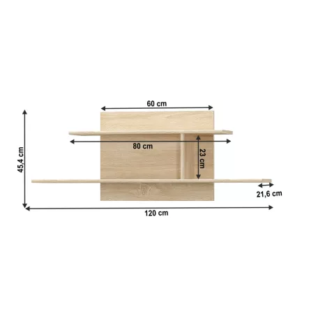 Falipolc, tölgy sonoma, TEYO