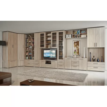 Kétfiókos komód, DTD laminált, sonoma tölgyfa, DUNAJ  8