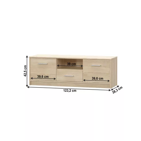 RTV asztal 2D1S, tölgy sonoma, TEYO