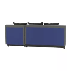   Sarokülőgarnitúra, J allású,  ágyfunkcióval, szövet szürke/ párnák fekete, MEXX