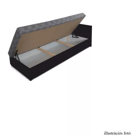 Dívány rakodótérrel, textilbőr barna/szövet minta, jobbos, JUDIT