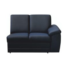   2-személyes kanapé támasztékkal, textilbőr fekete, jobbos, BITER 2 1B