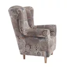 Füles fotel, szövet vintage barna, CHARLOT